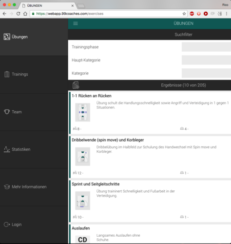 Trainingsübungen im Browser